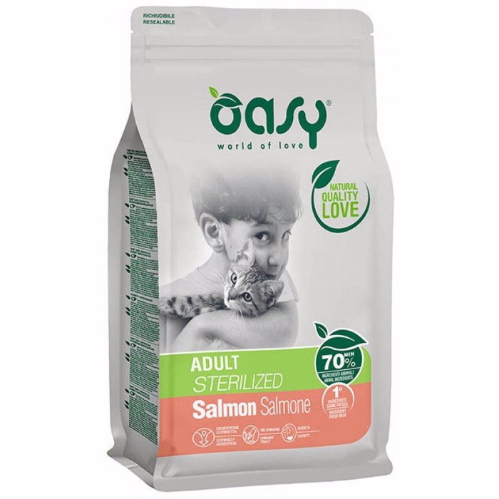 OASY XIRA TROFI GTAS STERILISED ADULT SALMON 7,5KG